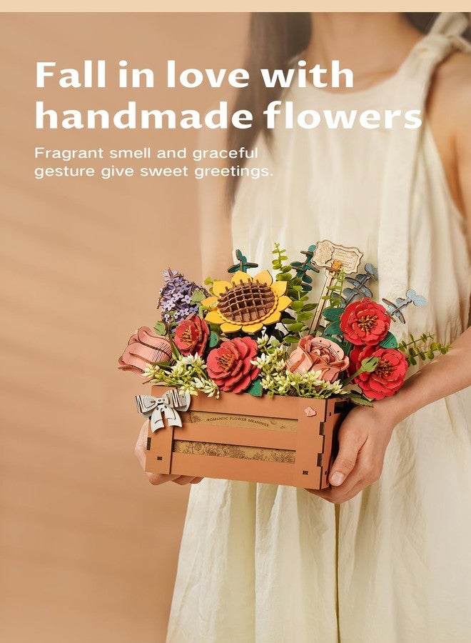 rowood 3D Puzzles for Adults,Mother's Day Wooden Flower Bouquet Building Set,DIY Artifical Flowers Botanical Collection,Adult Craft Kit as Christmas Birthday Valentine Gift-Wooden Bloom Box - Image 5