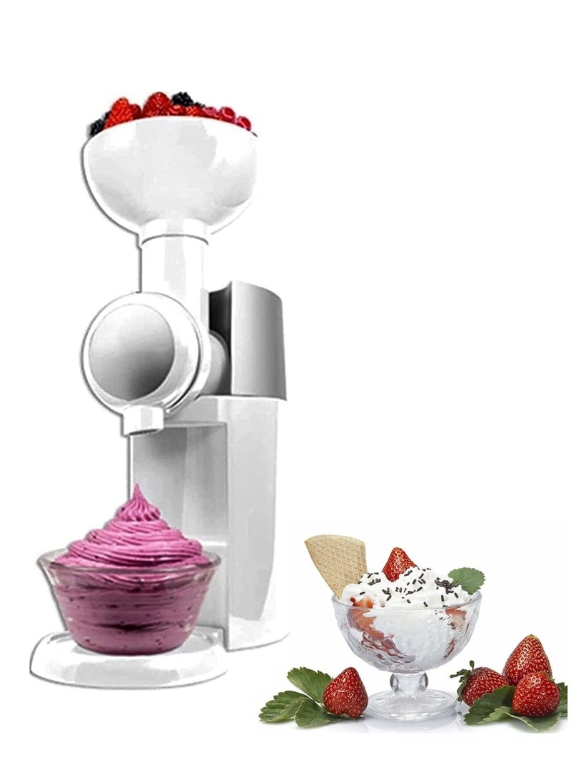 Alissa - Ice Cream Maker for Frozen Fruit, DIY Soft Serve Sherbet, Smoothie, Frozen Yogurt, BPA Free, No Additives and Artificial Colors, Dessert Machine for Home, Party and Kids (White) - Image 1