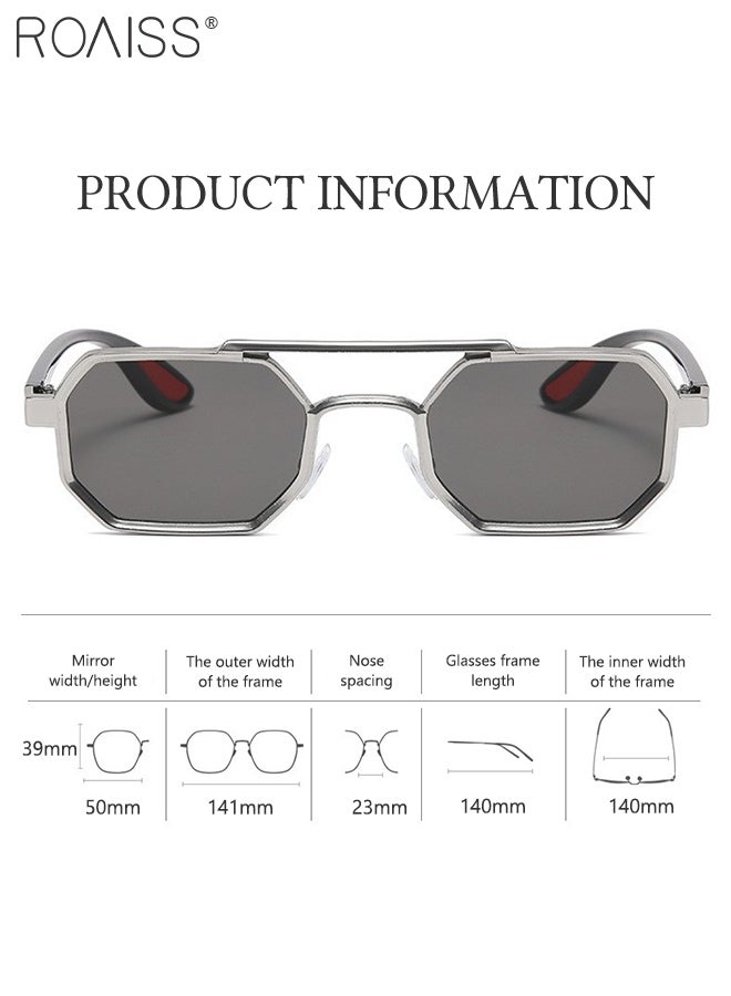 roaiss Trend Sunglasses for Men, UV400 Protection, Retro Double Bridge Sun Glasses, Anti-Glare Sun Shades Suitable for Men Cycling, Driving, Fishing, Golfing - Image 3