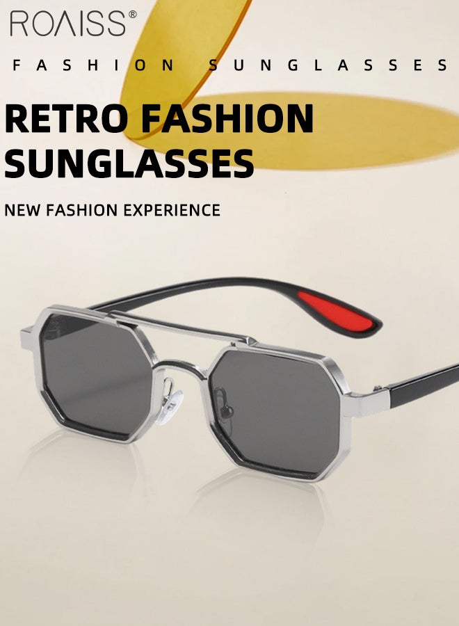 roaiss Trend Sunglasses for Men, UV400 Protection, Retro Double Bridge Sun Glasses, Anti-Glare Sun Shades Suitable for Men Cycling, Driving, Fishing, Golfing - Image 5