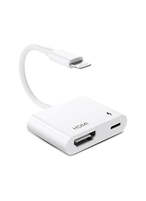 iPhone to HDMI Adapter – Full HD 1080p Digital AV, Plug and Play, No Power Required, Screen Mirroring for iPhone and iPad to TV, Projector, and Monitor