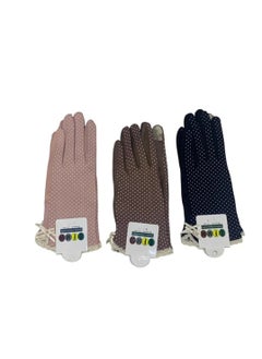 SFMW 3 Pairs of Driving Gloves for Women that Protect from the Sun Rays with a Touch Finger for Using a Mobile Phone 