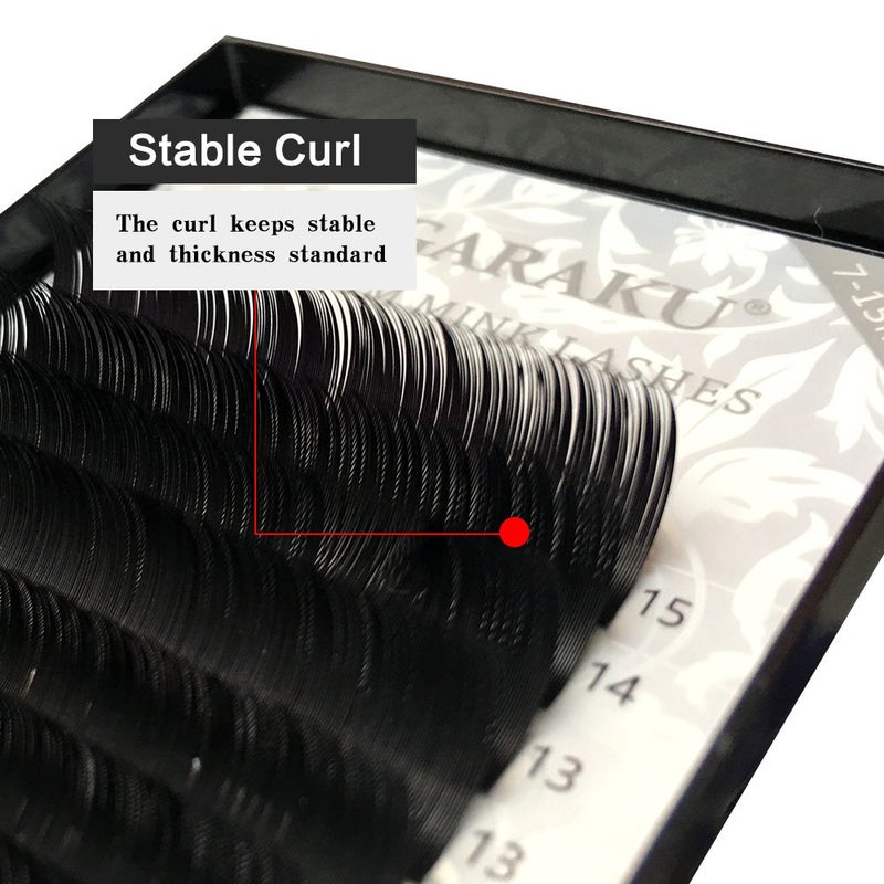 NAGARAKU Eyelash Extensions Individual Lashes 0.10mm C curl 7-15mm Mix Tray Classic Matte Black Soft Natural Faux Mink 16 rows - Image 4