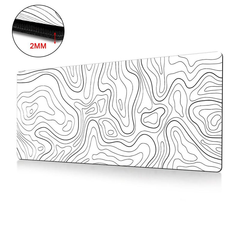 Abstract wave pattern mouse pad, large size, heat transfer printing office mat, abstract fluid design. - Image 2