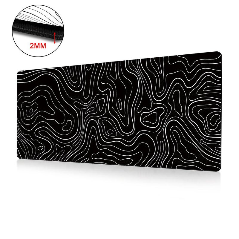 Abstract wave pattern mouse pad, large size, heat transfer printing office mat, abstract fluid design. - Image 4