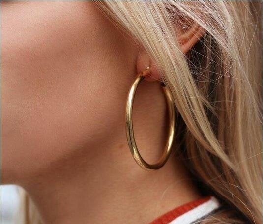 HD Marketim Earrings Women's Circle Hoop Earrings 3 mm 316 L Stainless Tarnish Steel  - Image 1