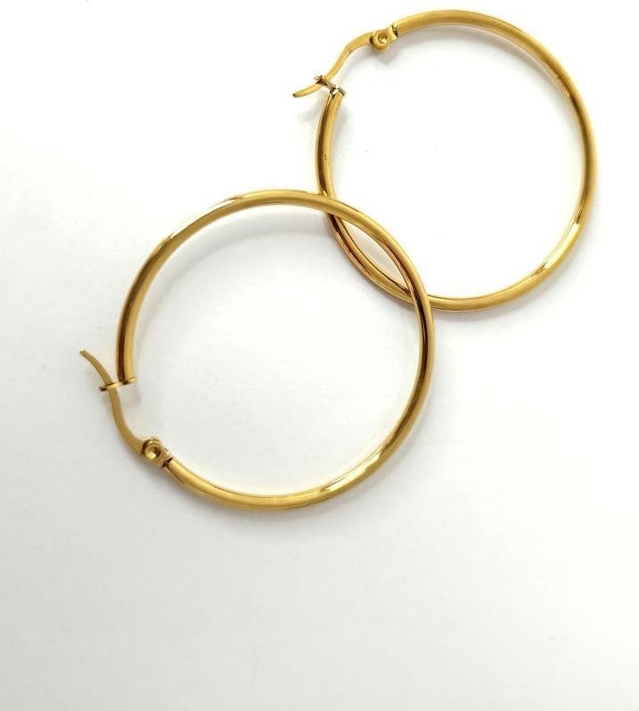 HD Marketim Earrings Women's Circle Hoop Earrings 3 mm 316 L Stainless Tarnish Steel  - Image 3