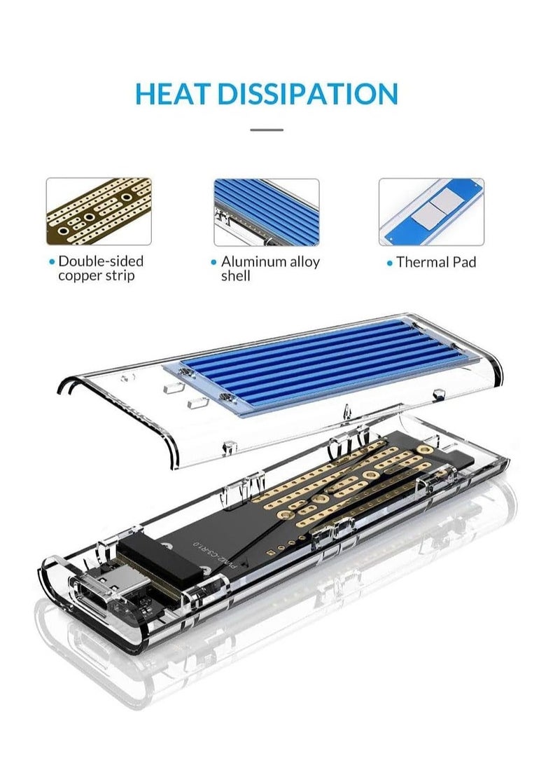 Orico - ORICO External M.2 NVMe SSD Enclosure - USB 3.1 Gen 2 Type-C to M2 NVMe PCIe Adapter for M-Key SSDs 2230, 2242, 2260, 2280 (TB3 Compatible) - Image 1