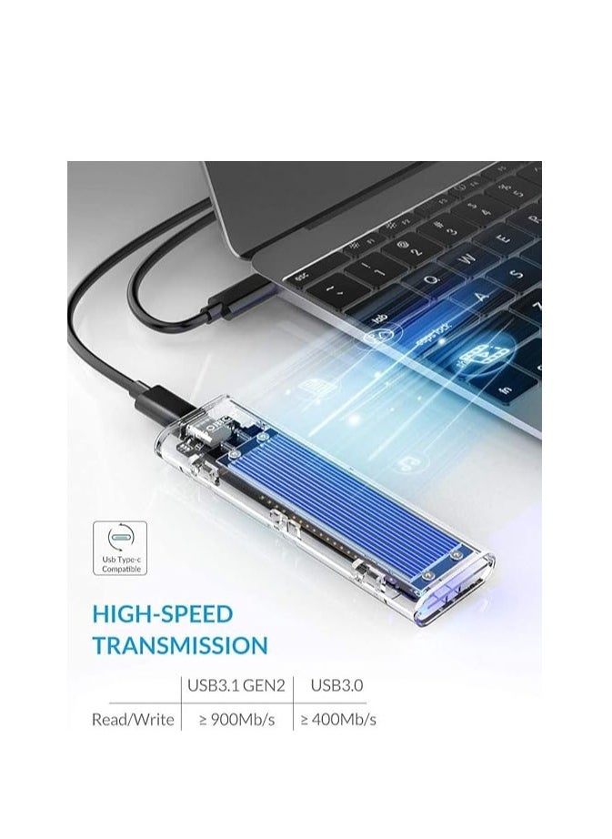 Orico - ORICO External M.2 NVMe SSD Enclosure - USB 3.1 Gen 2 Type-C to M2 NVMe PCIe Adapter for M-Key SSDs 2230, 2242, 2260, 2280 (TB3 Compatible) - Image 1