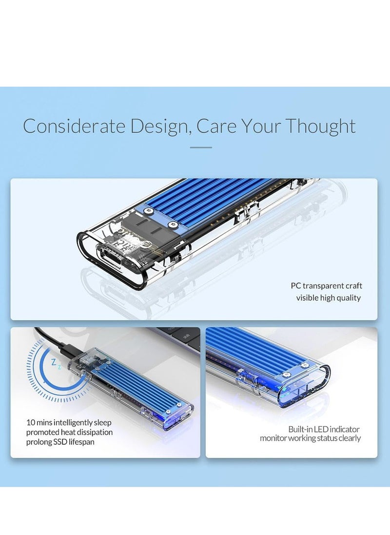 Orico - ORICO External M.2 NVMe SSD Enclosure - USB 3.1 Gen 2 Type-C to M2 NVMe PCIe Adapter for M-Key SSDs 2230, 2242, 2260, 2280 (TB3 Compatible) - Image 1