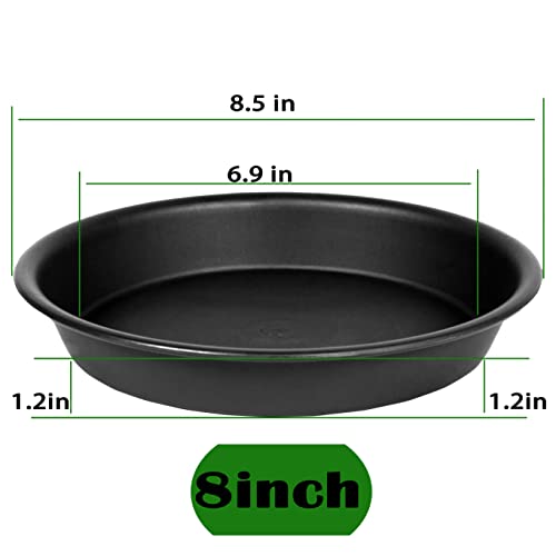 Bleuhome 6 Pack of 8 inch Plant Saucer, Heavy Duty Plastic Plant Water Tray, Pebble Tray, Flower Saucers for Indoors, Pot Saucers, Bird Bath Bowls, Plant Dishes for Planter 7"/8" (8", Black) - Image 2