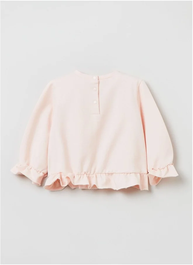 او في اس Ovs Housebrand Sweatshirt In French Terry With Flounces