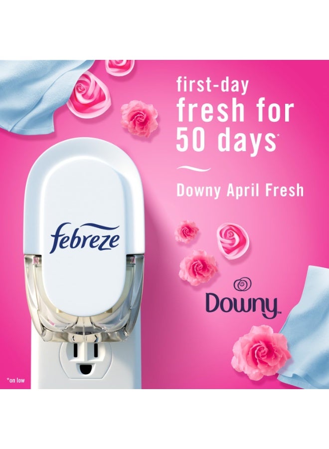 febreze Febreze Plug In Air Freshener, Odor-Fighting Scented Oil Refill, Air Fresheners for Home and Bathroom and Kitchen, Long Lasting for Strong Odors, Downy April Fresh Scent, 0.87oz Refills, 3 Count - Image 1