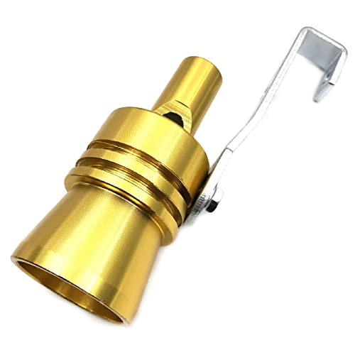 DEVMO 2pcs XL Size Aluminum Alloy Universal Turbo Sound Exhaust Muffler Pipe Whistle Car Roar Maker (XL-Gold) - Image 2
