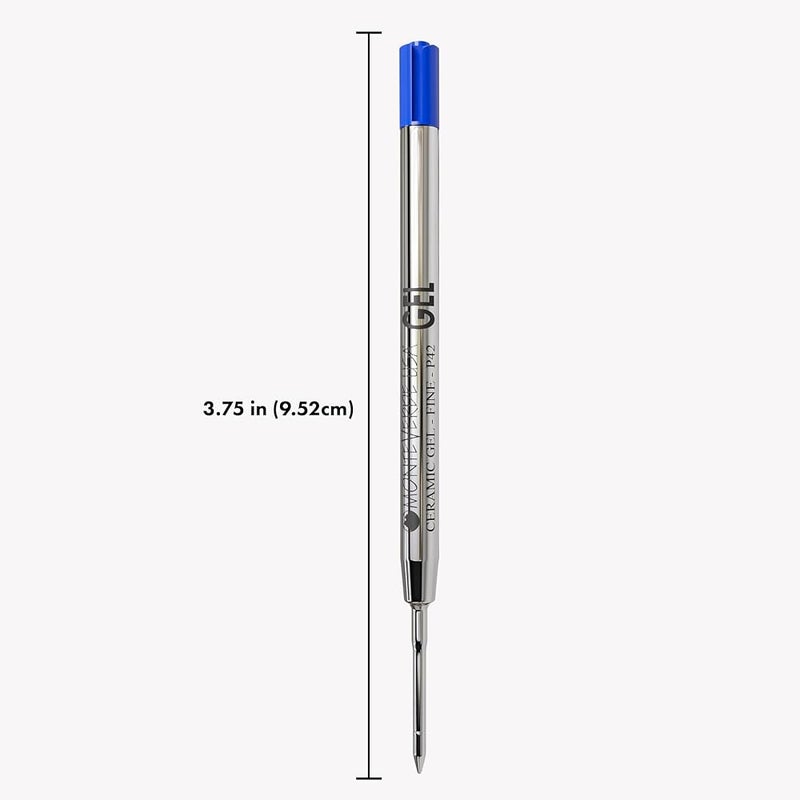 مونت فيردي مادة حبر قلم رصاص جل من Monteverde بدون غطاء تناسب أقلام Parker الرصاصية، نقطة دقيقة، لون أزرق، عبوتين (P422BU) - Image 1