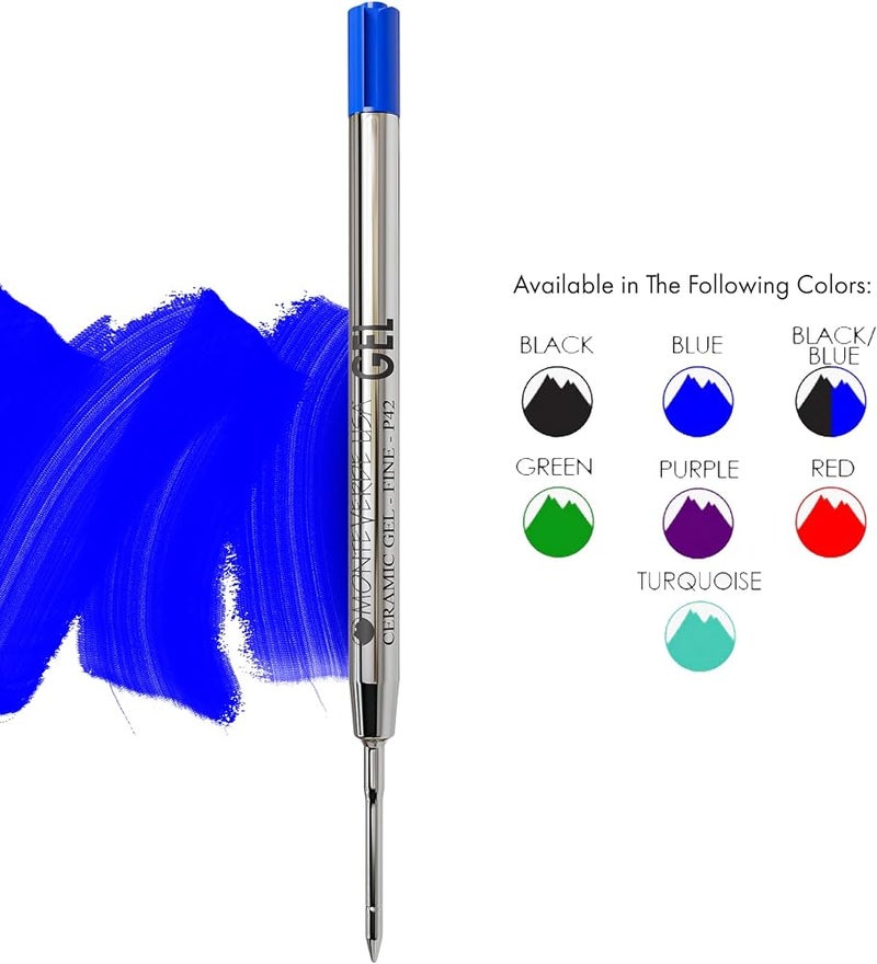 مونت فيردي مادة حبر قلم رصاص جل من Monteverde بدون غطاء تناسب أقلام Parker الرصاصية، نقطة دقيقة، لون أزرق، عبوتين (P422BU) - Image 3