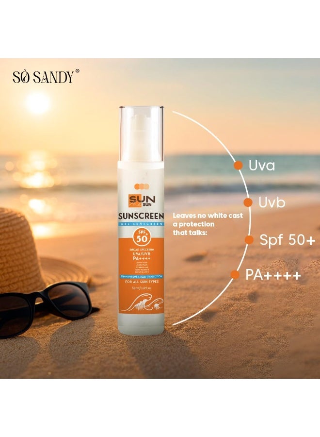 So Sandy Sunscreen Gel SPF 50 – 50ml | Effective Skin Protection - Image 5