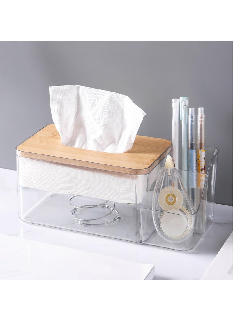 Excefore Tissue Box Cover，Acrylic Tissue Box Holder,Clear Tissue Box Holder,Rectangular Tissue Box Cover Dryer Sheet Dispenser for Bathroom, Kitchen, Home - Image 1
