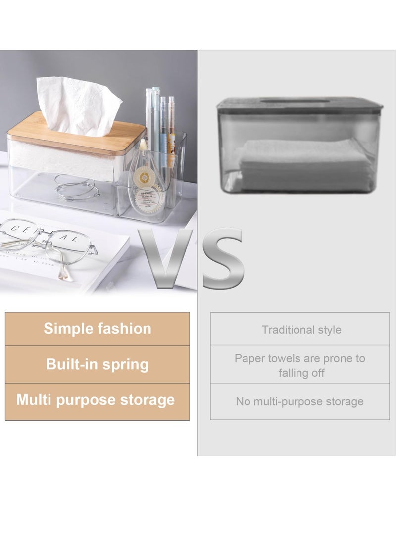 Excefore Tissue Box Cover，Acrylic Tissue Box Holder,Clear Tissue Box Holder,Rectangular Tissue Box Cover Dryer Sheet Dispenser for Bathroom, Kitchen, Home - Image 5