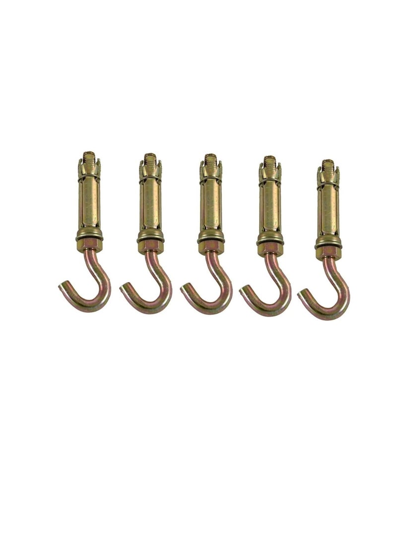 ROBUSTLINE Robustline High Strength Metal Sleeve Shield Closed Hook/Eye Hook | Open Hook Anchor Bolt Pack of 5 (OPEN HOOK, 8 MM) - Image 3
