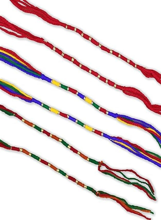 VIYANSHI Handmade Eco-Friendly Gunthan Moli Combo Pack Rakhi Set | Simple Thread Design for Brother, Sister, Bhai & Bhabhi | Traditional Sacred Moli with Roli & Chawal (Mauli mix 6) - Image 1