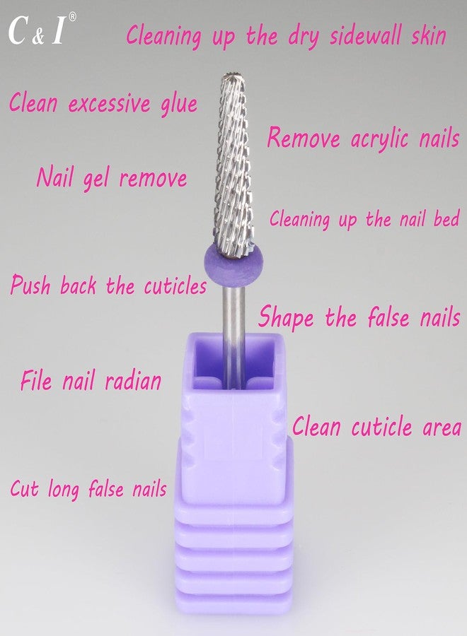 C & I Nail Drill Bit Multi-function E File Super Slim Tapered Crossed File Professional Manicure Tool for Nail Tech Remove Acrylic Nails & Nail Gel, Clean Cuticle & Dry Sidewall Skin, Cut False Nails - Image 2