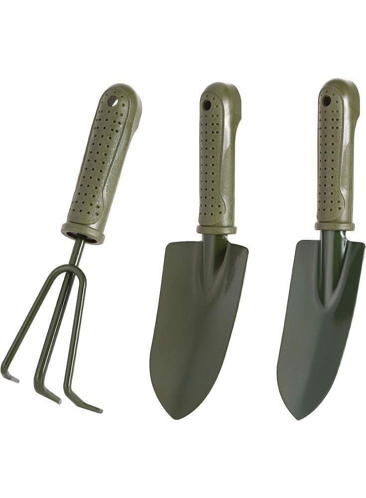 Garden Tool Set, 3 Piece Ergonomic Hand Tools with Comfort Grip Handles, Trowels and Cultivator Fork, Green - Image 5