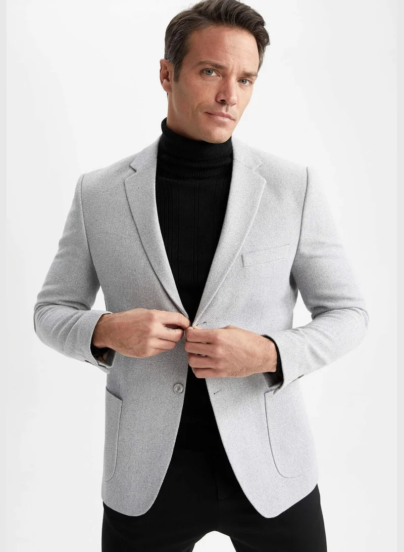 DeFacto Slim Fit Printed Blazer Jacket