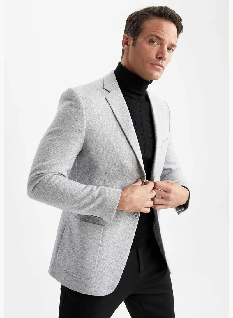 DeFacto Slim Fit Printed Blazer Jacket