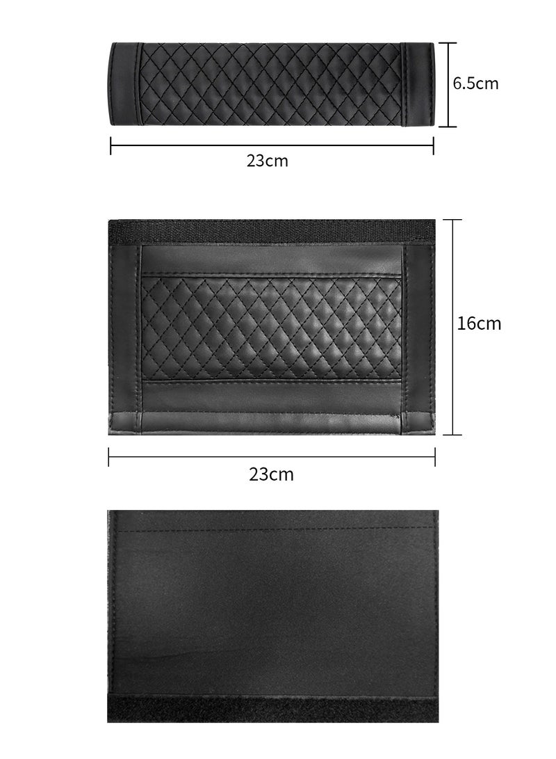 1Pairs (2PCS) Leather Car Seat Belt Shoulder Pad Cover Travel Seat Belt Cushion Seatbelt Strap, Beige - Image 4