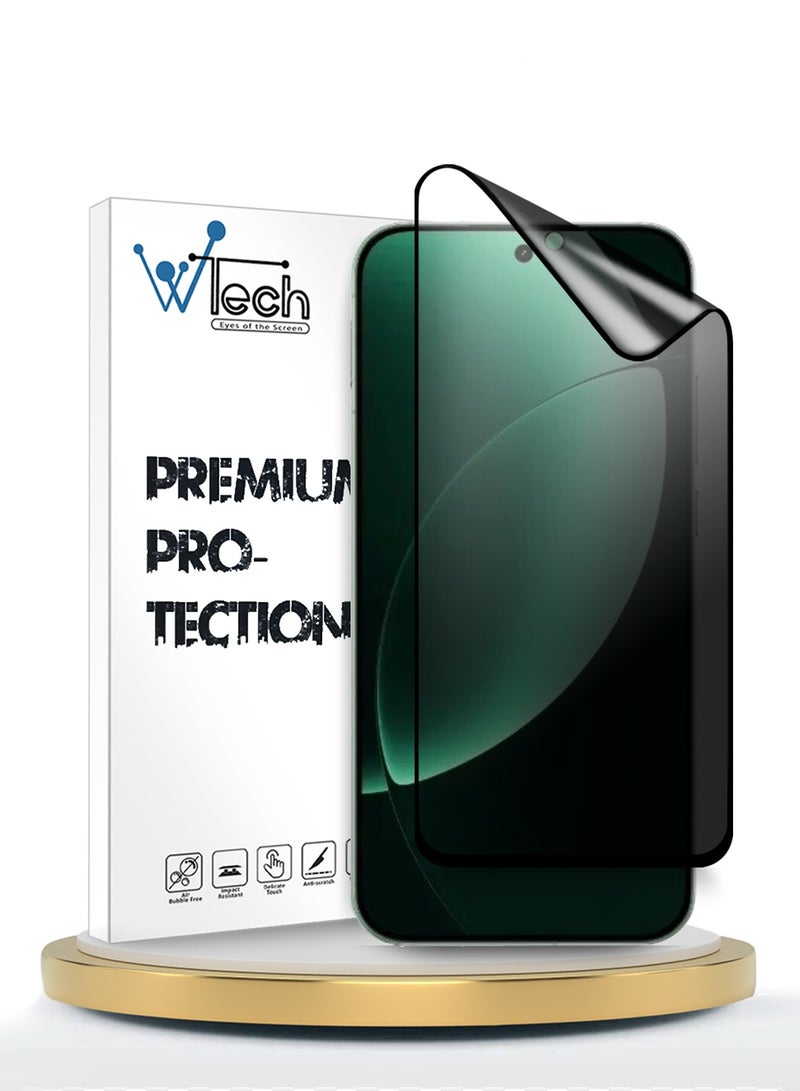 دبليو تيك حامي شاشة مرن مات لموبايل Realme GT 8 Pro 5G 2025 نانو سيراميك فاخر لحماية الخصوصية - تغطية كاملة بالغراء الكامل (MSCNMP) - شفاف/أسود - Image 1