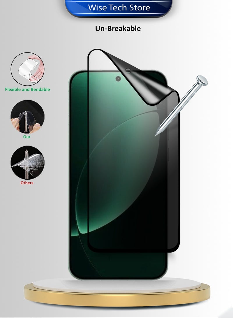 دبليو تيك حامي شاشة مرن مات لموبايل Realme GT 8 Pro 5G 2025 نانو سيراميك فاخر لحماية الخصوصية - تغطية كاملة بالغراء الكامل (MSCNMP) - شفاف/أسود - Image 3