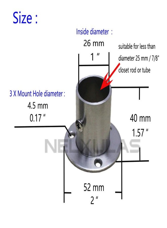 NELXULAS Stainless Steel Closet Rod Flange Holder for Pipe (AX1) - Image 3