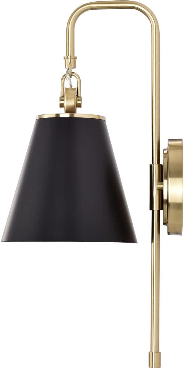 Nuvo Nuvo Lighting 607445 Dover  1 Light Wall Sconce in MidCentury Modern Style19 Inches Tall and 7 Inches Wide BlackVintage Brass Finish with BlackVintage Brass Shade  - Image 4