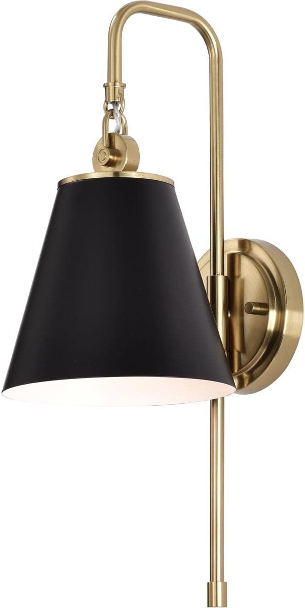Nuvo Nuvo Lighting 607445 Dover  1 Light Wall Sconce in MidCentury Modern Style19 Inches Tall and 7 Inches Wide BlackVintage Brass Finish with BlackVintage Brass Shade  - Image 5