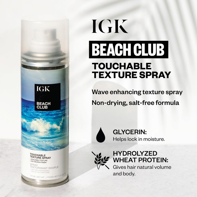 IGK BEACH CLUB Touchable Texture Spray Travel | Hold + Volume + Lightweight | Vegan + Cruelty Free | 1.7 Oz - Image 2