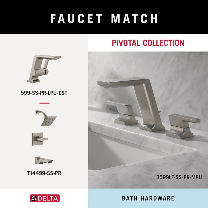 Delta FAUCET 79956-SS Pivotal Wall Mounted Toilet Paper Holder with Shelf in Brilliance Stainless Steel - Image 3