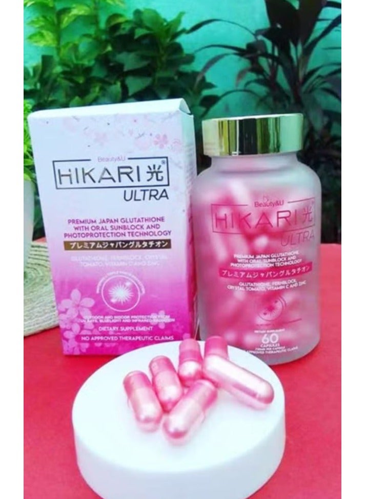 Beauty&U Hikari Ultra Premium Japanese Glutathione, 60 Capsules