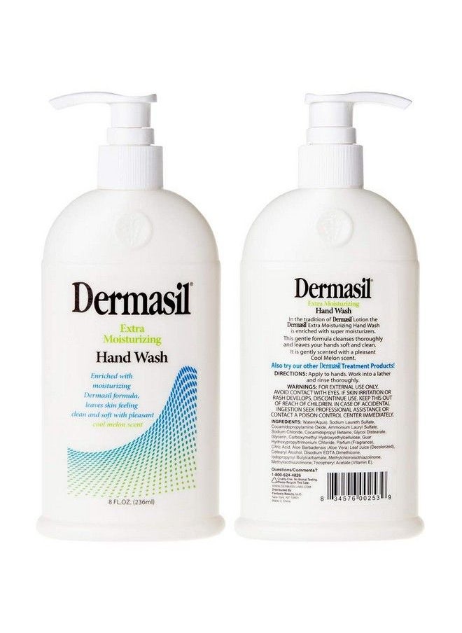 Dermasil - Hand Wash Extra Moisturizing Gentle Liquid Soap Cleanser Advanced Dry Skin Treatment Natural Scented Cherry Almond And Cool Melon Paraben Free Multipack Pump Cap 8Oz Bottle Pack Of 2 - Image 1