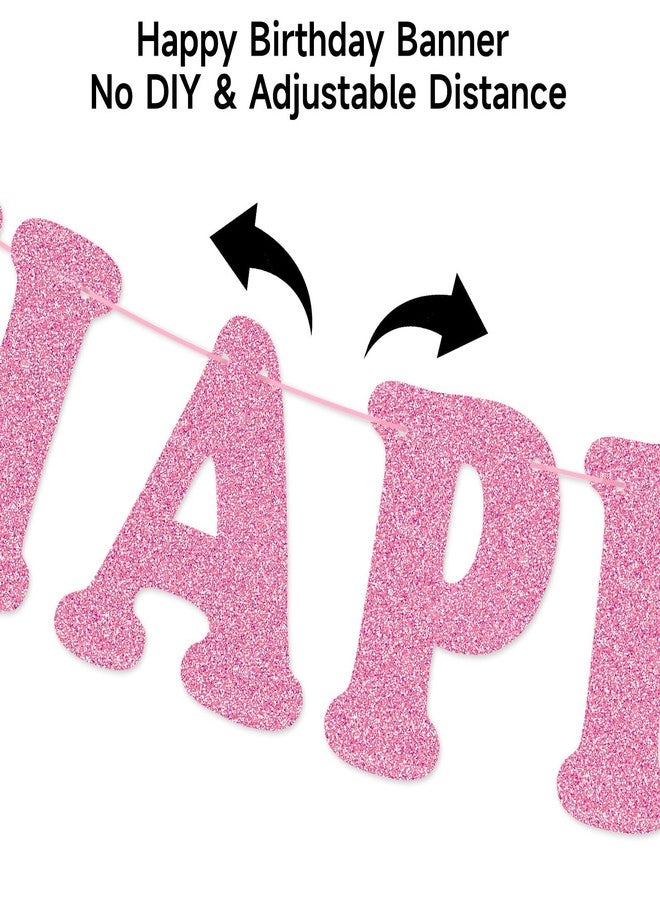 جيجاكرافت لافتة عيد ميلاد سعيد وردية من jijAcraft، لافتة حفلات وردية مع 14 قطعة من إكليل تعليق على شكل فيونكة، إكليل استحمام طفلة، ديكور عيد ميلاد على شكل كوكيت للحائط والمدفأة والنافذة - Image 4