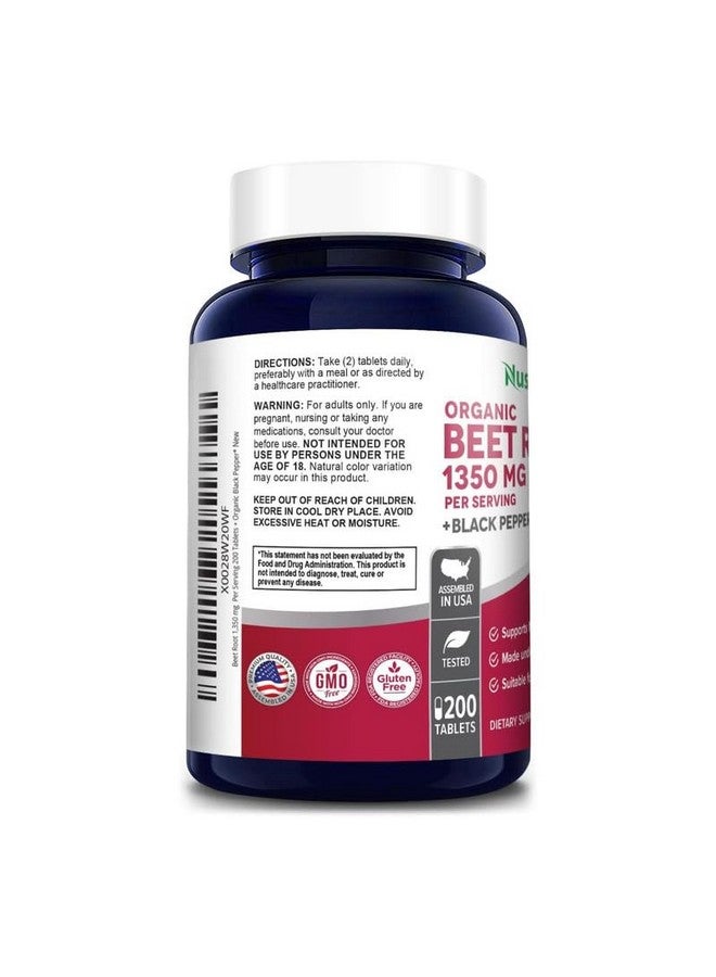 NusaPure نوسابور جذر الشمندر 1,350 ملغ 200 قرص عضوي (نباتي، معتمد من وزارة الزراعة الأمريكية، غير معدّل وراثيًا وخالي من الغلوتين) فلفل أسود - Image 3