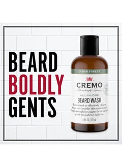 cremo Cremo Cedar Forest All-In-One Beard and Face Wash, Specifically Designed To Clean Coarse Facial Hair, 6 Fluid Oz  - Image 2