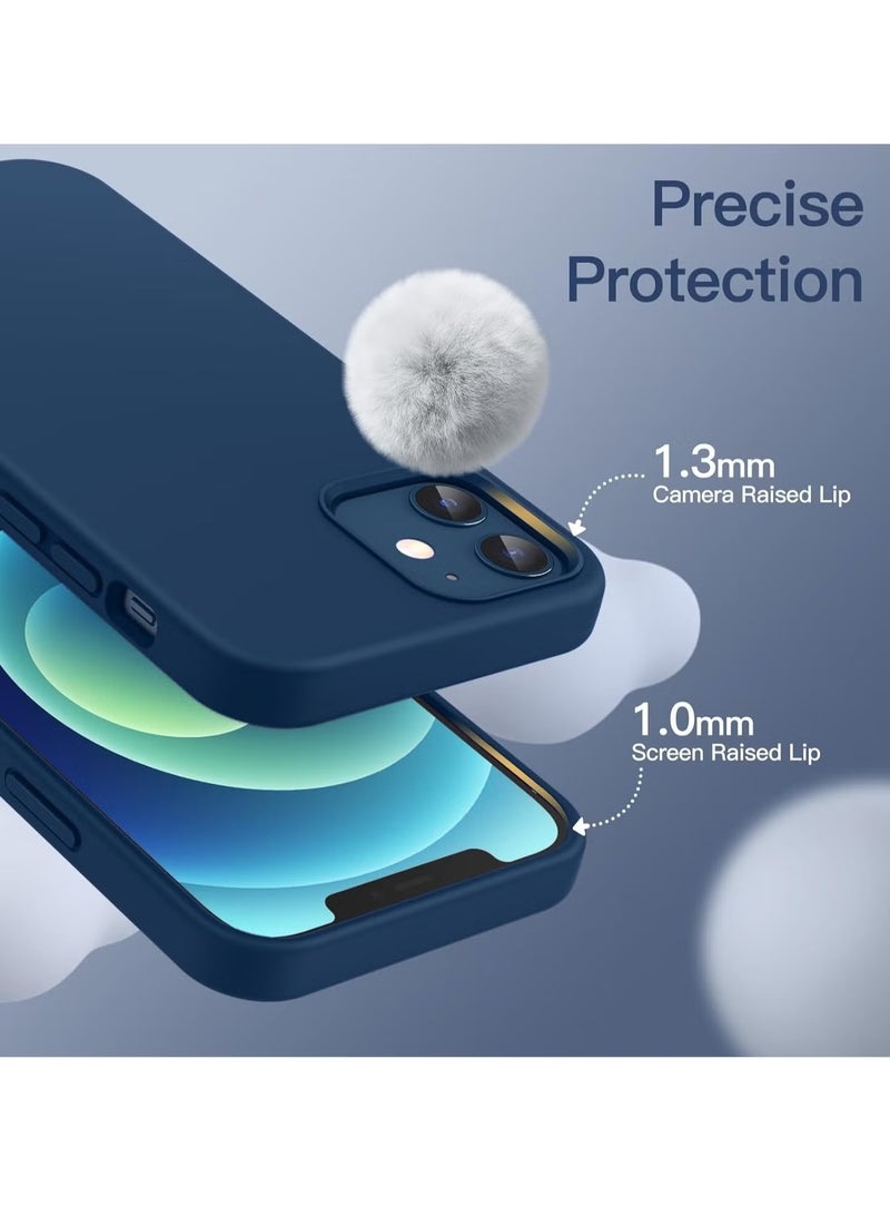 دوسالا جراب iPhone 12، جراب هاتف iPhone 12 Pro من السيليكون السائل لهاتف iPhone 12/12 Pro مقاس 6.1 بوصة، غطاء واقٍ ناعم حريري ملون (أزرق) - Image 3