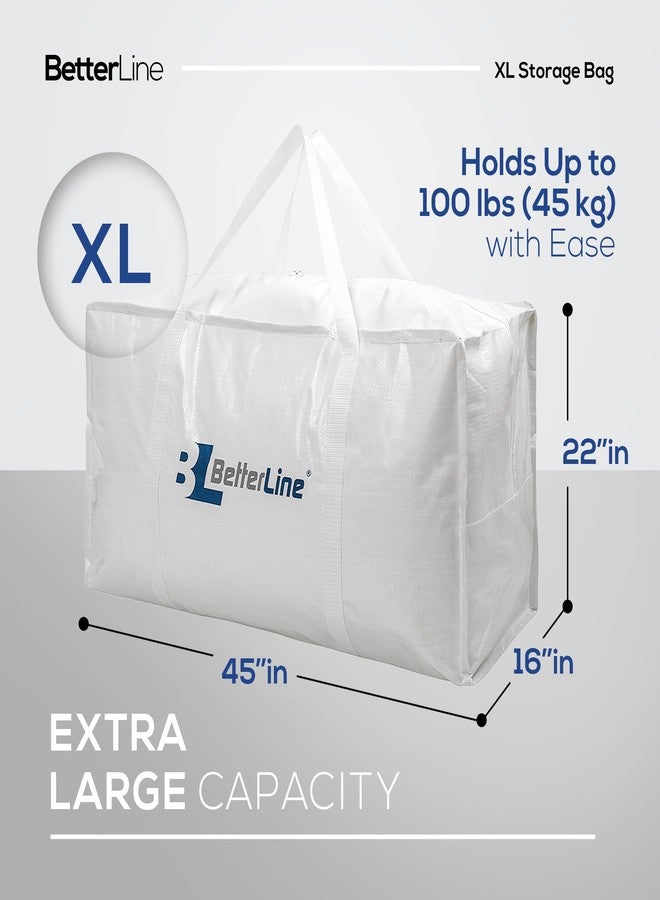 BETTERLINE Extra Large Storage Bag - Heavy Duty 45x22x16 Inches Huge Tote Duffel with Max Load of 100 lbs. (45kg) - Tear-resistant & Water-resistant Polypropylene Woven Cloth, With Zippers - Image 5