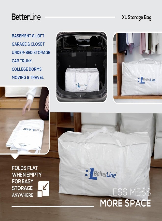 BETTERLINE Extra Large Storage Bag - Heavy Duty 45x22x16 Inches Huge Tote Duffel with Max Load of 100 lbs. (45kg) - Tear-resistant & Water-resistant Polypropylene Woven Cloth, With Zippers - Image 3