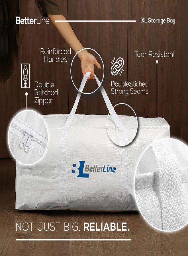 BETTERLINE Extra Large Storage Bag - Heavy Duty 45x22x16 Inches Huge Tote Duffel with Max Load of 100 lbs. (45kg) - Tear-resistant & Water-resistant Polypropylene Woven Cloth, With Zippers - Image 2