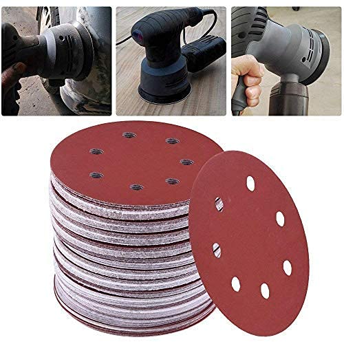 5 Inch Sanding Discs 8 Holes Hook and Loop Sandpaper Random Orbital Sander Round Sand Paper 125mm Sandpaper Sheets Total 40 Grit 5 Pcs 60 Grit 5 Pcs Total10 PCS  - Image 4