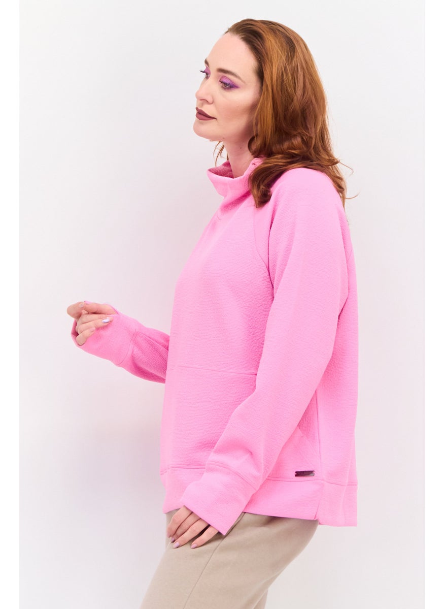 NINE WEST Women Sportswear Fit Long Sleeve Walking Sweatshirts, Pink  - Image 3