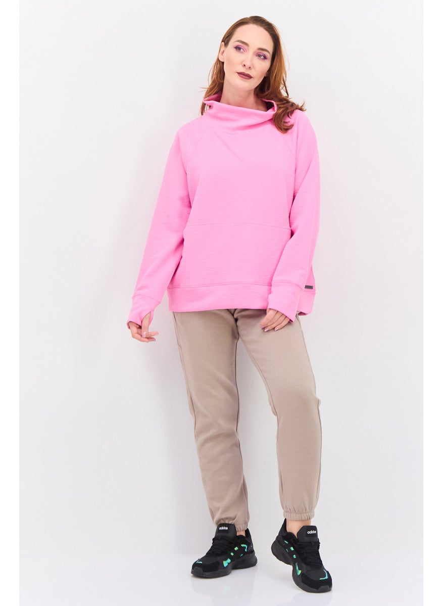 NINE WEST Women Sportswear Fit Long Sleeve Walking Sweatshirts, Pink  - Image 4