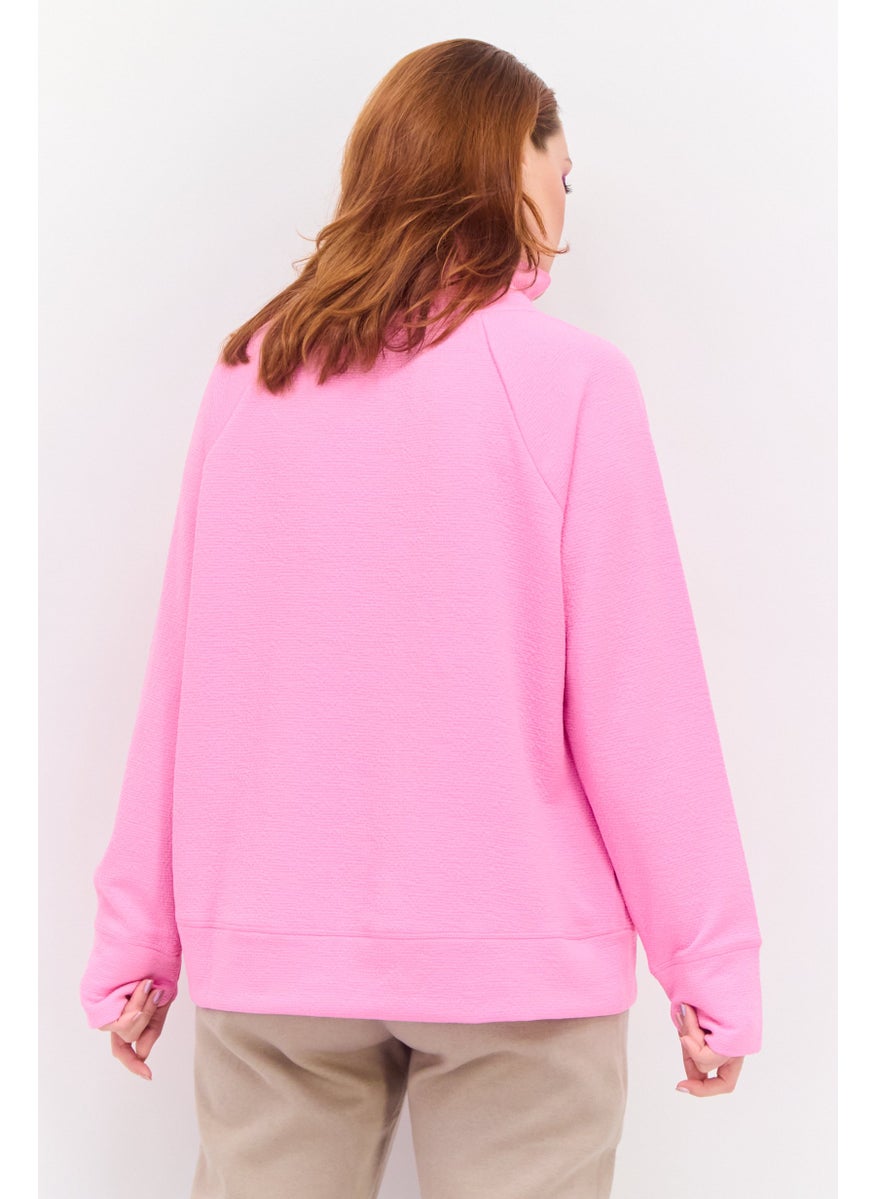 NINE WEST Women Sportswear Fit Long Sleeve Walking Sweatshirts, Pink  - Image 2